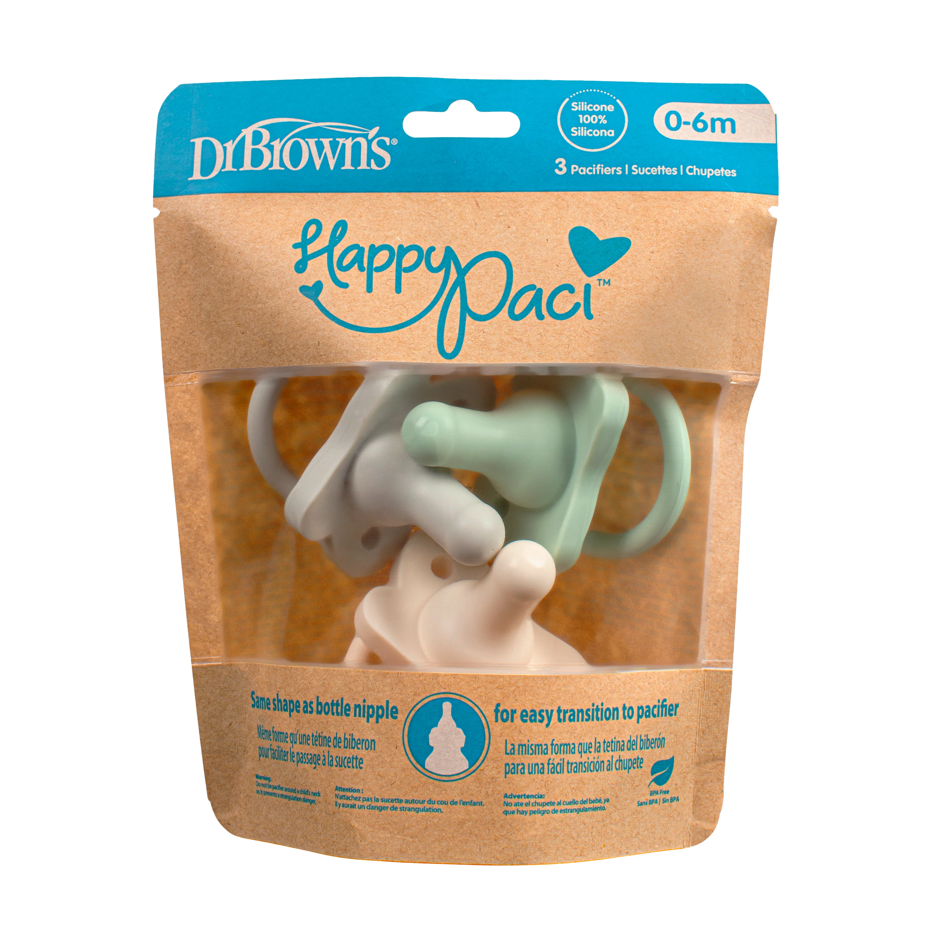 Dr. Brown’s® HappyPaci™ 100% Silicone One-Piece Pacifier - Image 3