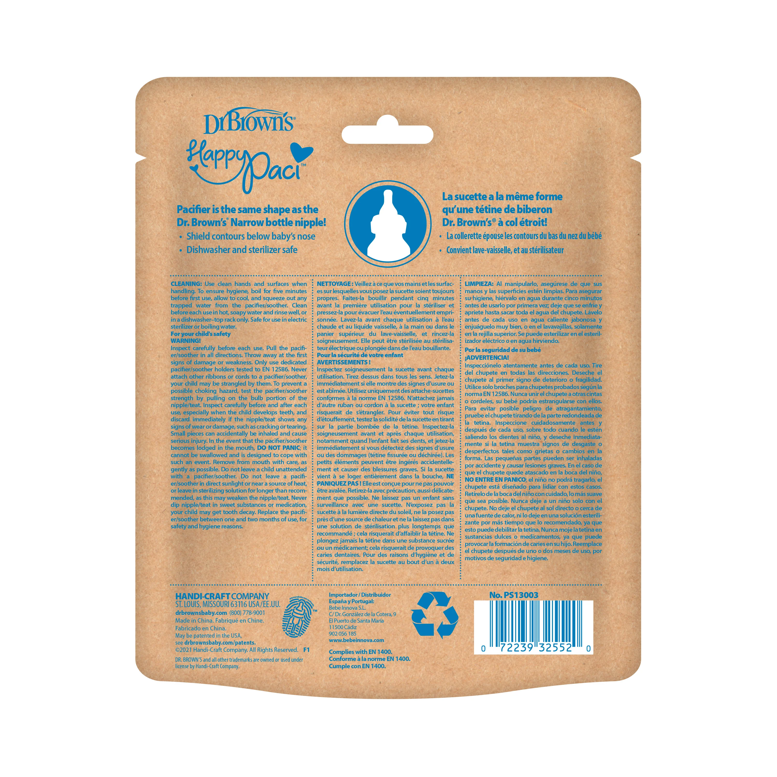 Dr. Brown’s® HappyPaci™ 100% Silicone One-Piece Pacifier - Image 4