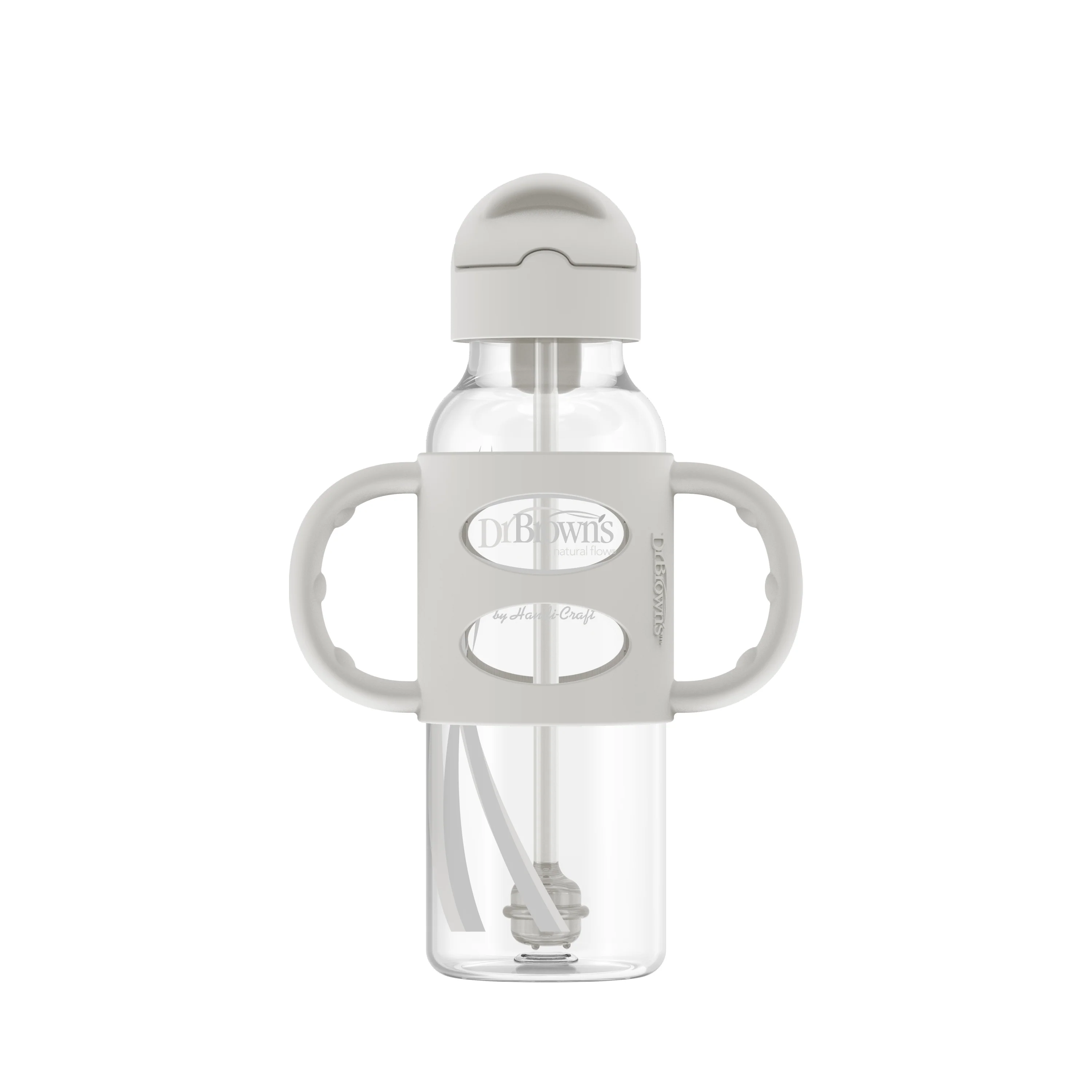 Dr. Brown's Milestones Narrow Sippy Straw Bottle with Silicone Handles, 8 oz/250 mL - Image 3