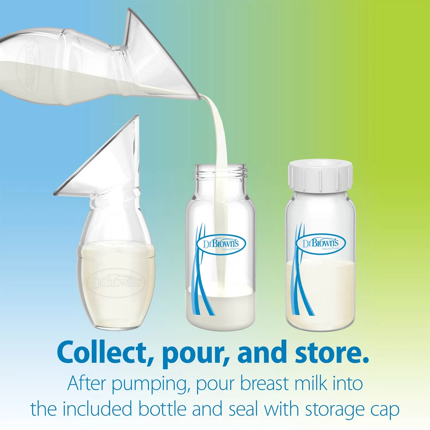Dr. Brown's Silicone Breast Pump Breast Milk Catcher with Options+ Anti-Colic Baby Bottle & Travel Bag - Image 7