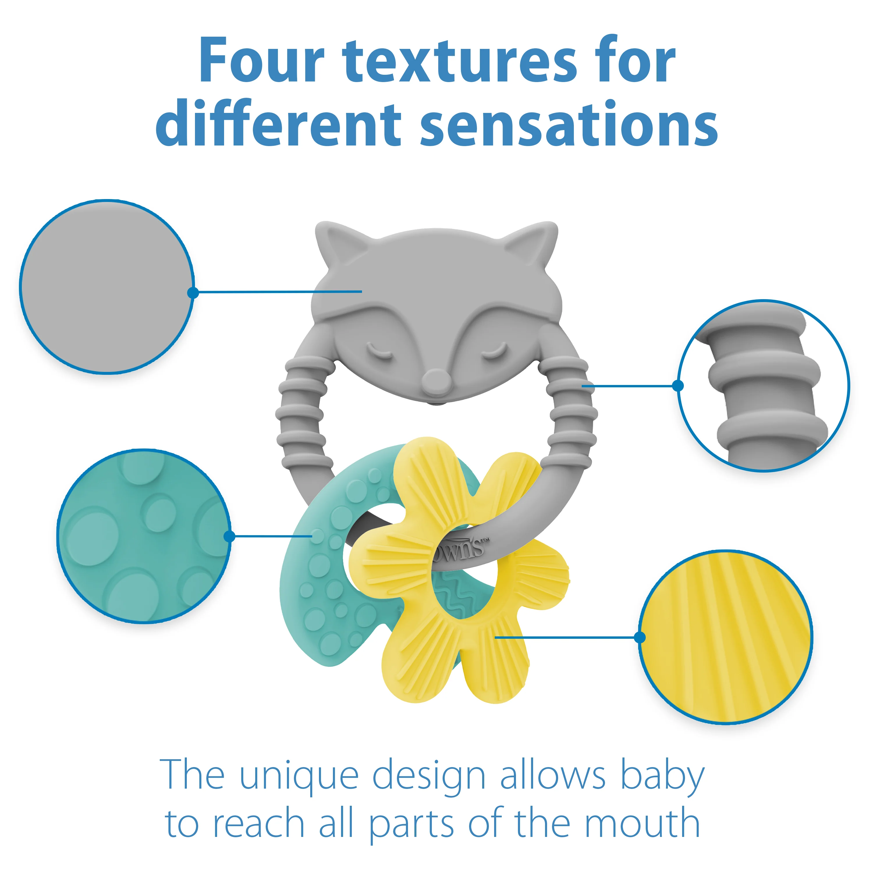 Dr. Brown’s® Learning Loop Silicone Ring Teether, Fox - Image 3